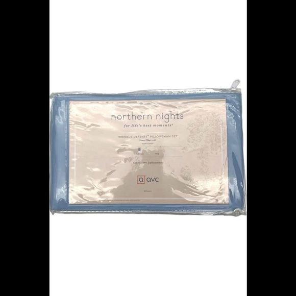 Northern Nights 440TC 100% Cotton Pillow Shams Sky Blue - Picture 1 of 2